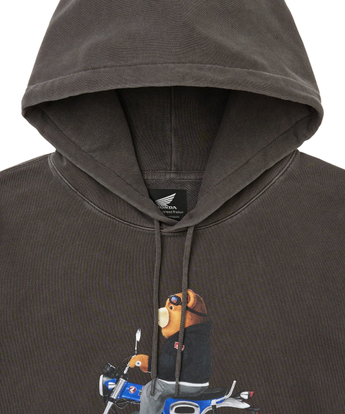PHYPS MOTORCYCLE（フィップスモーターサイクル）の「Pigment Dax Bear Hoodie Charcoal（パーカー・レディース・その他・LARGE/X-LARGE/SMALL/MEDIUM）」の3枚目の写真
