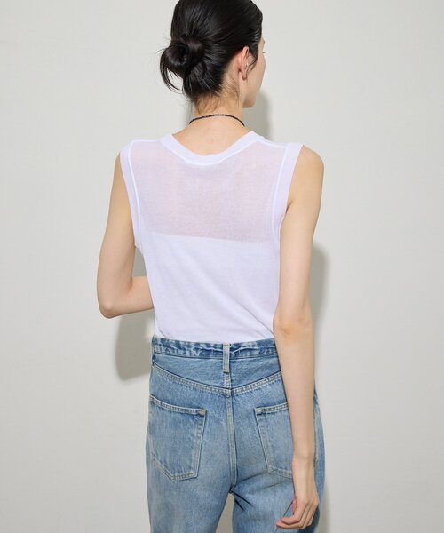 Whim Gazette(ウィムガゼット)の「シアータンクプルオーバー(Tシャツ/カットソー・レディース・ブラック/オフホワイト・FREE)」の7枚目の写真