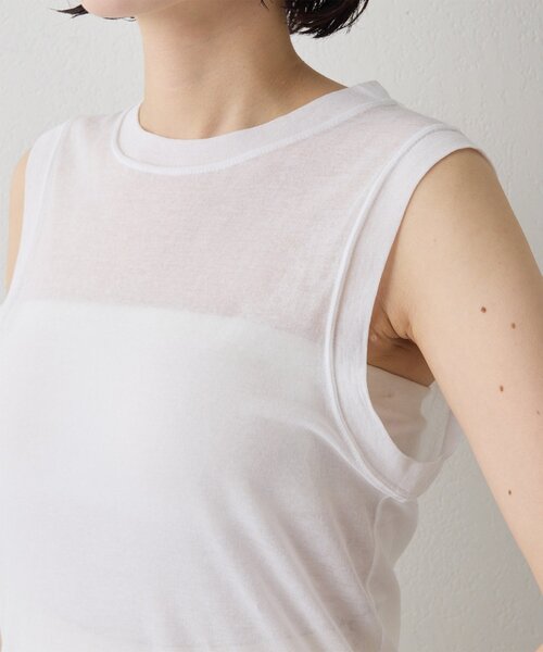 Whim Gazette(ウィムガゼット)の「シアータンクプルオーバー(Tシャツ/カットソー・レディース・ブラック/オフホワイト・FREE)」の17枚目の写真
