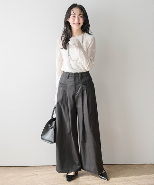 Lajour(ラジュール)の「フロントポケット タックワイドパンツ(その他パンツ・レディース・ブラウン/ブラック/アイボリー・L/M)」の20枚目の写真
