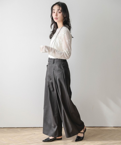 Lajour(ラジュール)の「フロントポケット タックワイドパンツ(その他パンツ・レディース・ブラウン/ブラック/アイボリー・L/M)」の22枚目の写真