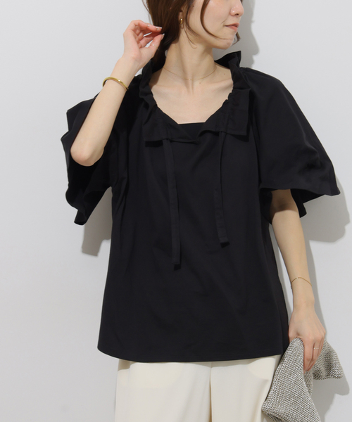 JOURNAL STANDARD relume(ジャーナルスタンダード レリューム)の「《WEB限定追加》フリルリボンTシャツ(Tシャツ/カットソー・レディース・ホワイト/ブラック・FREE)」の22枚目の写真