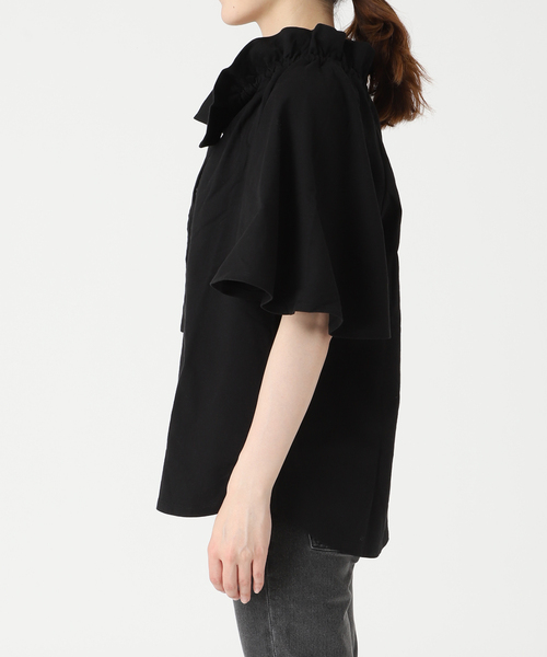 JOURNAL STANDARD relume(ジャーナルスタンダード レリューム)の「《WEB限定追加》フリルリボンTシャツ(Tシャツ/カットソー・レディース・ホワイト/ブラック・FREE)」の6枚目の写真