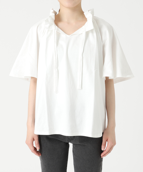 JOURNAL STANDARD relume(ジャーナルスタンダード レリューム)の「《WEB限定追加》フリルリボンTシャツ(Tシャツ/カットソー・レディース・ホワイト/ブラック・FREE)」の17枚目の写真