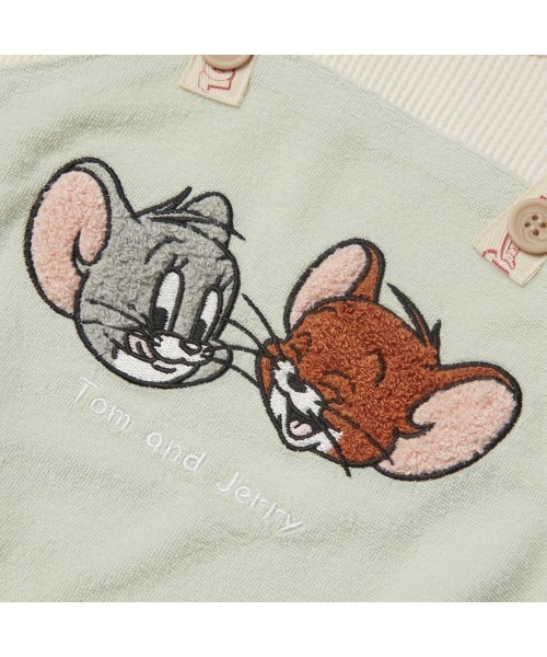 Tom＆Jerry（トムアンドジェリー）の「TOM＆JERRY トム＆ジェリー 半袖ボディスーツ 吊りブルマ風（ロンパース・キッズ・ミント・70cm/80ｃｍ）」の7枚目の写真