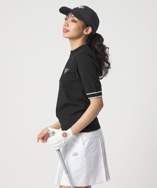 【極美品】UNITED ARROWS golf レディース モックネックS セール】ウィメンズ モックネック ショートスリーブ ニット（ニット