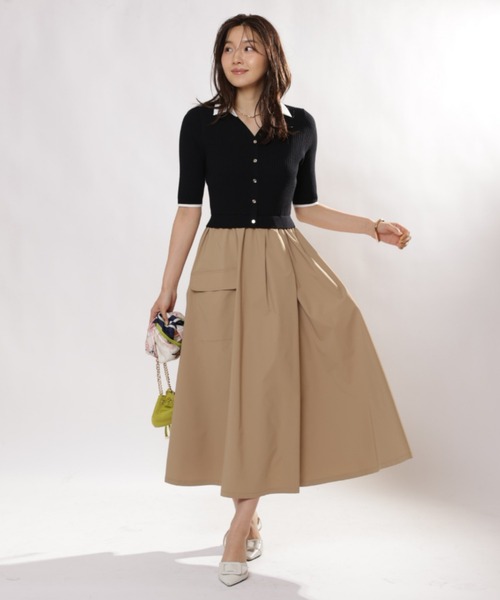 JUSGLITTY（ジャスグリッティー）の「スキッパードッキングワークワンピース（ワンピース・レディース・ブラック・1/2）」の6枚目の写真