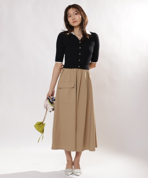 JUSGLITTY（ジャスグリッティー）の「スキッパードッキングワークワンピース（ワンピース・レディース・ブラック・1/2）」の7枚目の写真