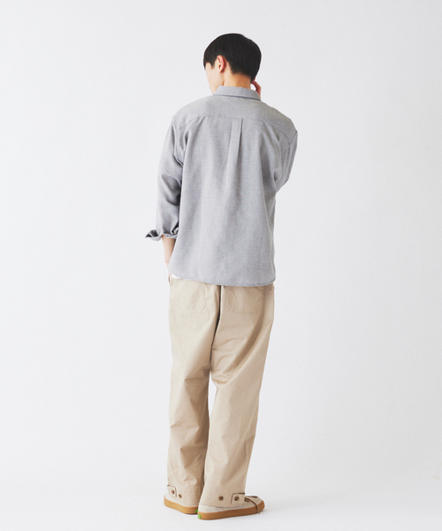 JOURNAL STANDARD relume（ジャーナルスタンダード　レリューム）の「リネンブレンド メランジドビー シャツ（シャツ/ブラウス・メンズ・ダークグリーン/ホワイト×ホワイト/ブラウン・MEDIUM/LARGE）」の8枚目の写真