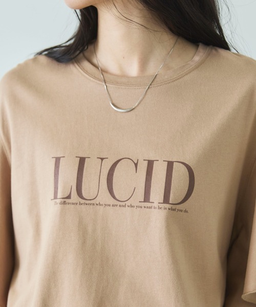 Doux archives(ドゥアルシーヴ)の「袖フリルプリントTシャツ(Tシャツ/カットソー・レディース・チャコールグレー/キャメル/オフホワイト・FREE)」の15枚目の写真
