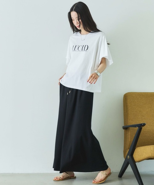 Doux archives(ドゥアルシーヴ)の「袖フリルプリントTシャツ(Tシャツ/カットソー・レディース・チャコールグレー/キャメル/オフホワイト・FREE)」の19枚目の写真