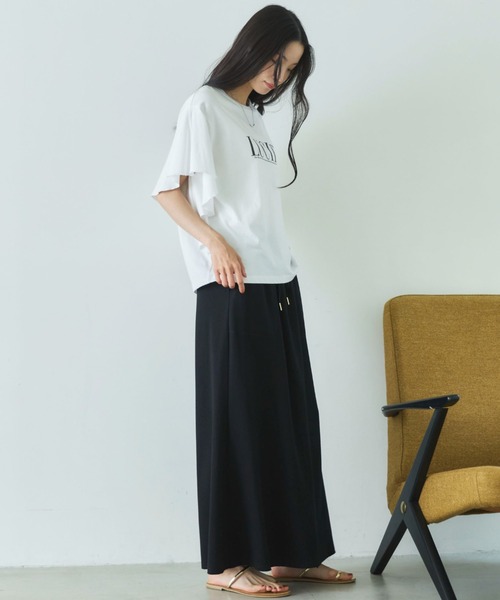 Doux archives(ドゥアルシーヴ)の「袖フリルプリントTシャツ(Tシャツ/カットソー・レディース・チャコールグレー/キャメル/オフホワイト・FREE)」の22枚目の写真