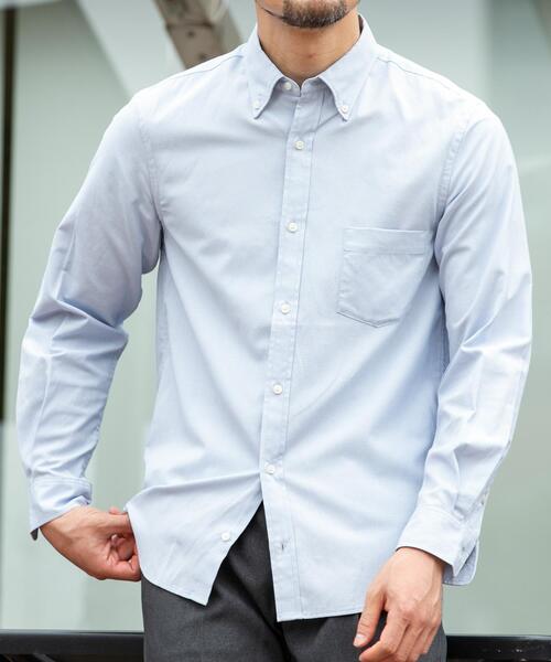 URBAN RESEARCH ROSSO MEN（アーバンリサーチロッソメン）の「『WEB限定』『イージーケア』『XLサイズあり』ハイパフォーマンスリネンボタンダウンシャツ（シャツ/ブラウス・メンズ・ライトブルー/チェック/ストライプ/ベージュ/ネイビー/ホワイト・MEDIUM/SMALL/X-LARGE/LARGE）」の4枚目の写真