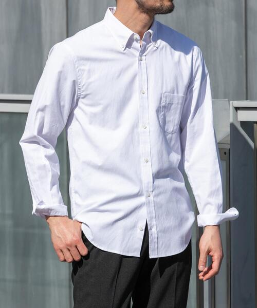 URBAN RESEARCH ROSSO MEN（アーバンリサーチロッソメン）の「『WEB限定』『イージーケア』『XLサイズあり』ハイパフォーマンスリネンボタンダウンシャツ（シャツ/ブラウス・メンズ・ライトブルー/チェック/ストライプ/ベージュ/ネイビー/ホワイト・MEDIUM/SMALL/X-LARGE/LARGE）」の7枚目の写真