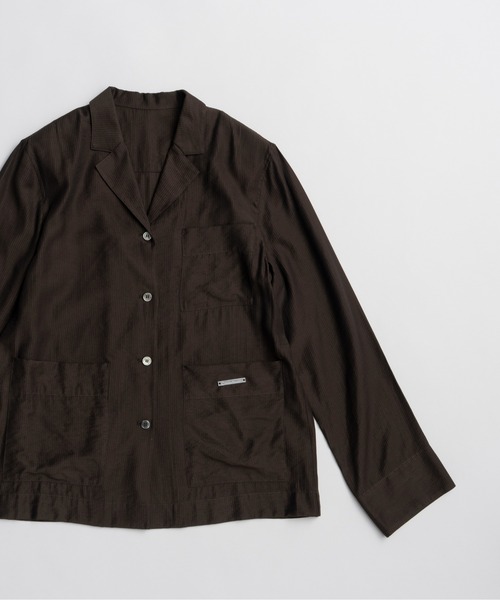 PRANK PROJECT（プランクプロジェクト）の「【2026Summer Pre-Order】シャドーストライプラウンジシャツ / Shadow Stripe Lounge Shirt（シャツ/ブラウス・レディース・ブラウン・FREE）」の3枚目の写真
