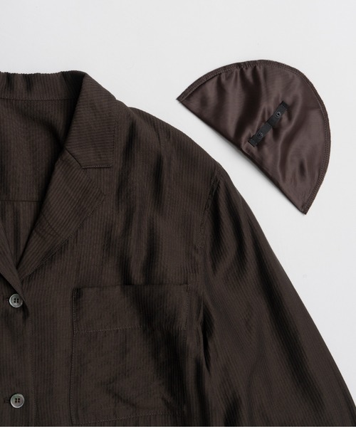 PRANK PROJECT（プランクプロジェクト）の「【2026Summer Pre-Order】シャドーストライプラウンジシャツ / Shadow Stripe Lounge Shirt（シャツ/ブラウス・レディース・ブラウン・FREE）」の5枚目の写真