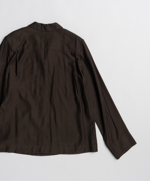 PRANK PROJECT（プランクプロジェクト）の「【2026Summer Pre-Order】シャドーストライプラウンジシャツ / Shadow Stripe Lounge Shirt（シャツ/ブラウス・レディース・ブラウン・FREE）」の4枚目の写真