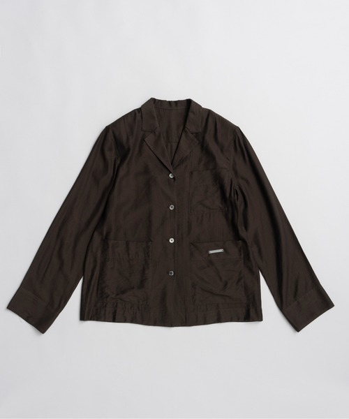 PRANK PROJECT（プランクプロジェクト）の「【2026Summer Pre-Order】シャドーストライプラウンジシャツ / Shadow Stripe Lounge Shirt（シャツ/ブラウス・レディース・ブラウン・FREE）」の8枚目の写真