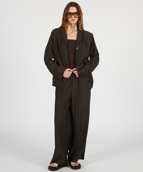 PRANK PROJECT（プランクプロジェクト）の「【2026Summer Pre-Order】シャドーストライプラウンジシャツ / Shadow Stripe Lounge Shirt（シャツ/ブラウス・レディース・ブラウン・FREE）」の10枚目の写真