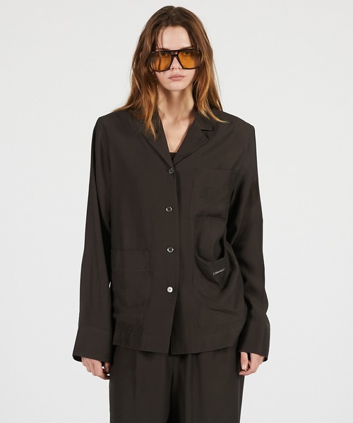 PRANK PROJECT（プランクプロジェクト）の「【2026Summer Pre-Order】シャドーストライプラウンジシャツ / Shadow Stripe Lounge Shirt（シャツ/ブラウス・レディース・ブラウン・FREE）」の12枚目の写真