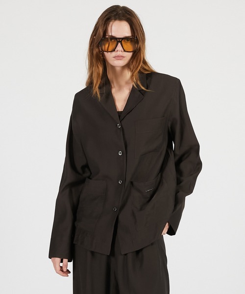 PRANK PROJECT（プランクプロジェクト）の「【2026Summer Pre-Order】シャドーストライプラウンジシャツ / Shadow Stripe Lounge Shirt（シャツ/ブラウス・レディース・ブラウン・FREE）」の13枚目の写真