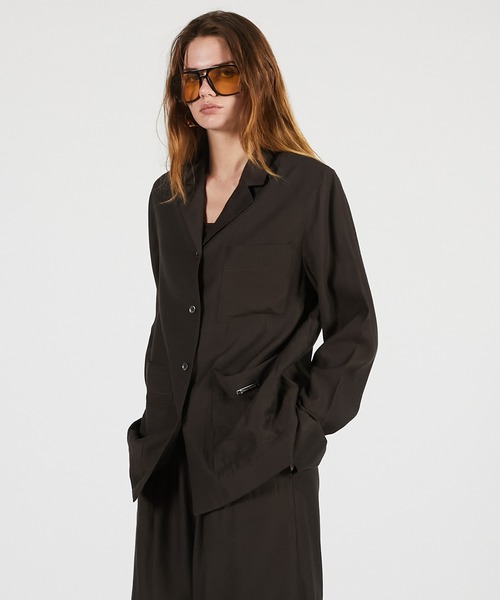 PRANK PROJECT（プランクプロジェクト）の「【2026Summer Pre-Order】シャドーストライプラウンジシャツ / Shadow Stripe Lounge Shirt（シャツ/ブラウス・レディース・ブラウン・FREE）」の15枚目の写真