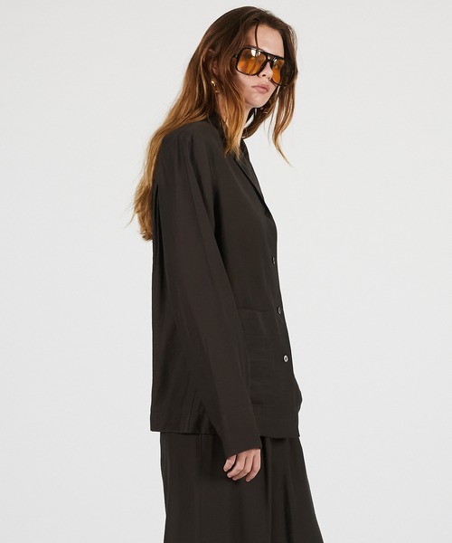 PRANK PROJECT（プランクプロジェクト）の「【2026Summer Pre-Order】シャドーストライプラウンジシャツ / Shadow Stripe Lounge Shirt（シャツ/ブラウス・レディース・ブラウン・FREE）」の16枚目の写真