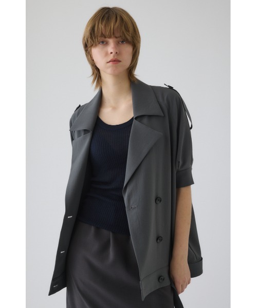 RIM.ARK(リムアーク)の「Soft trench JK ソフトトレンチジャケット(テーラードジャケット・レディース・グレー/ブラック/ホワイト・FREE)」の7枚目の写真