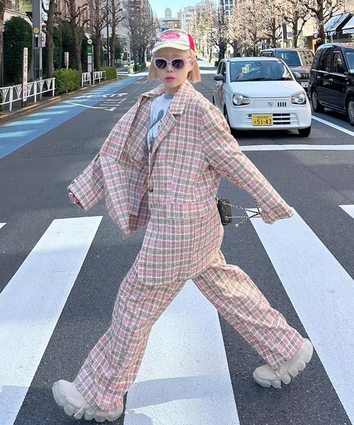 Alley Tokyo(アリートーキョー)の「【セットアップで着られる】チェックイージーパンツ(その他パンツ・レディース・ブラック/ピンク・FREE)」の22枚目の写真
