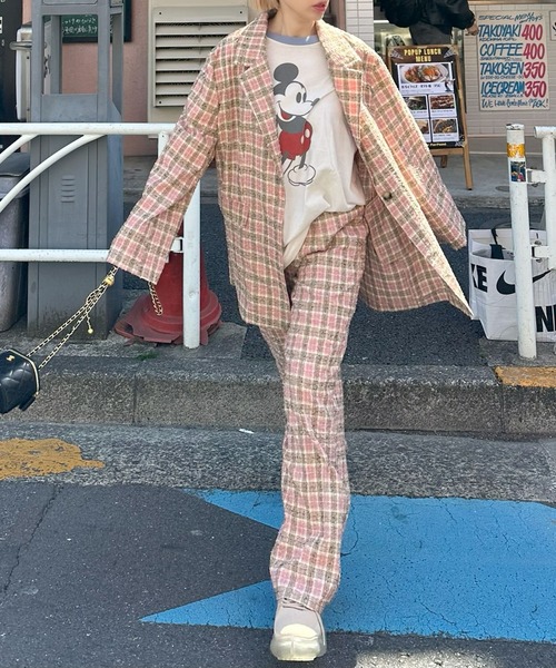 Alley Tokyo(アリートーキョー)の「【セットアップで着られる】チェックイージーパンツ(その他パンツ・レディース・ブラック/ピンク・FREE)」の19枚目の写真