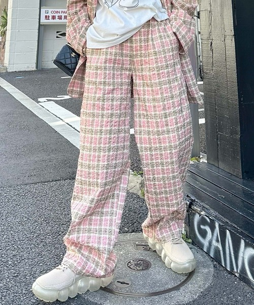Alley Tokyo(アリートーキョー)の「【セットアップで着られる】チェックイージーパンツ(その他パンツ・レディース・ブラック/ピンク・FREE)」の15枚目の写真