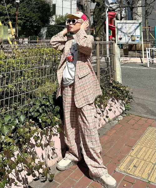 Alley Tokyo(アリートーキョー)の「【セットアップで着られる】チェックイージーパンツ(その他パンツ・レディース・ブラック/ピンク・FREE)」の14枚目の写真