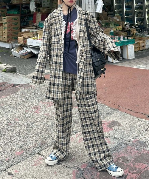 Alley Tokyo(アリートーキョー)の「【セットアップで着られる】チェックイージーパンツ(その他パンツ・レディース・ブラック/ピンク・FREE)」の5枚目の写真