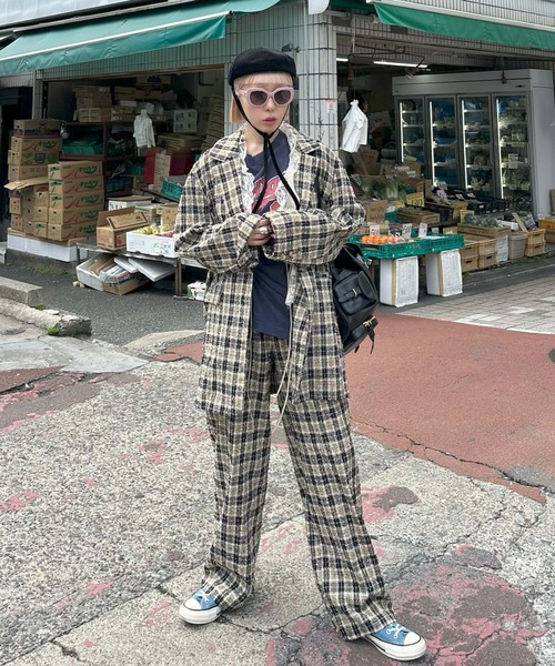 Alley Tokyo(アリートーキョー)の「【セットアップで着られる】チェックイージーパンツ(その他パンツ・レディース・ブラック/ピンク・FREE)」の3枚目の写真