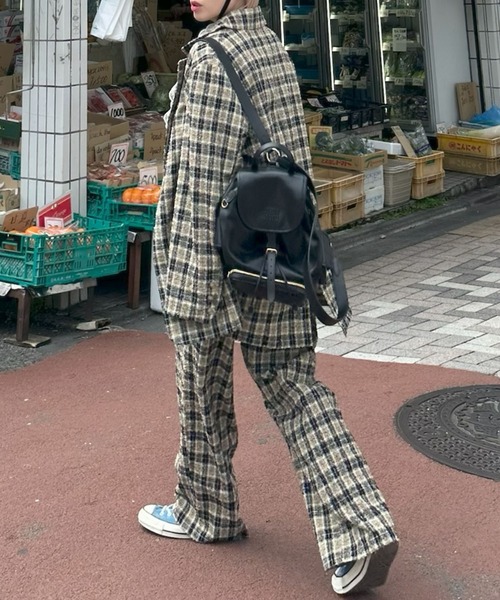 Alley Tokyo(アリートーキョー)の「【セットアップで着られる】チェックイージーパンツ(その他パンツ・レディース・ブラック/ピンク・FREE)」の6枚目の写真