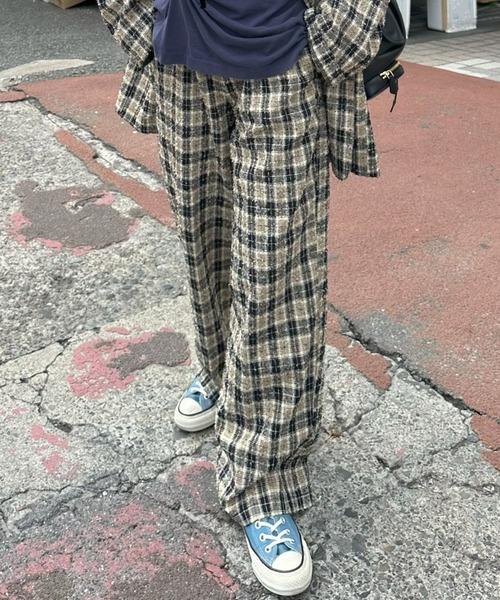 Alley Tokyo(アリートーキョー)の「【セットアップで着られる】チェックイージーパンツ(その他パンツ・レディース・ブラック/ピンク・FREE)」の8枚目の写真
