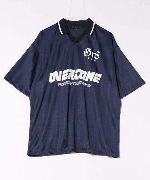 Jungle Storm(ジャングルストーム)の「ストライプ襟付きサッカーTシャツ(Tシャツ/カットソー・メンズ・グリーン/ネイビー/チャコール・LARGE/MEDIUM)」の3枚目の写真