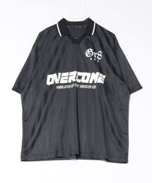 ストライプ襟付きサッカーTシャツ