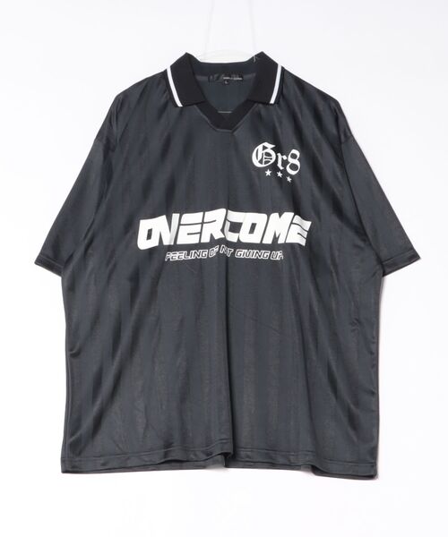 Jungle Storm(ジャングルストーム)の「ストライプ襟付きサッカーTシャツ(Tシャツ/カットソー・メンズ・グリーン/ネイビー/チャコール・LARGE/MEDIUM)」の1枚目の写真