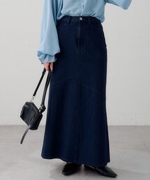 【2サイズ展開/低身長サイズ/一部店舗限定】B デニムパッチワークロングスカート