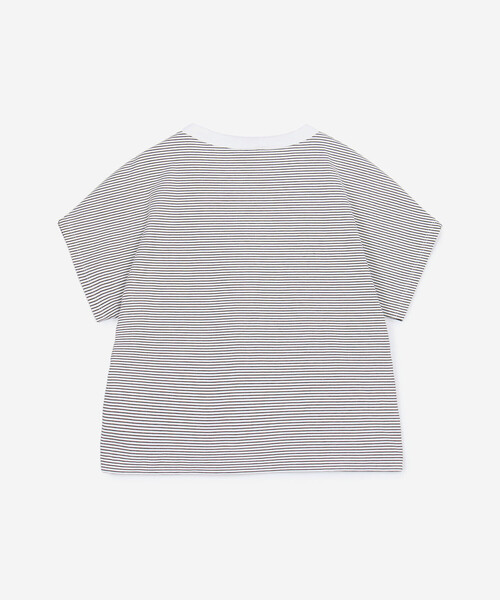 handvaerk（ハンドバーク）の「handvaerk | 60/2 キャップスリーブTシャツ STRIPE WOMEN（Tシャツ/カットソー・レディース・ホワイト系その他/ブラック系その他・S）」の6枚目の写真