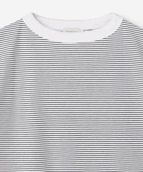 handvaerk（ハンドバーク）の「handvaerk | 60/2 キャップスリーブTシャツ STRIPE WOMEN（Tシャツ/カットソー・レディース・ホワイト系その他/ブラック系その他・S）」の7枚目の写真