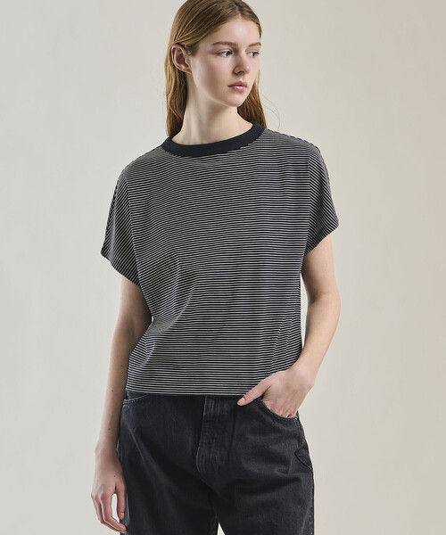 handvaerk（ハンドバーク）の「handvaerk | 60/2 キャップスリーブTシャツ STRIPE WOMEN（Tシャツ/カットソー・レディース・ホワイト系その他/ブラック系その他・S）」の16枚目の写真