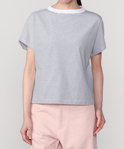 handvaerk（ハンドバーク）の「handvaerk | 60/2 キャップスリーブTシャツ STRIPE WOMEN（Tシャツ/カットソー・レディース・ホワイト系その他/ブラック系その他・S）」の2枚目の写真