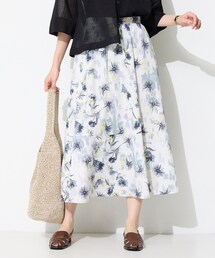 INDIVI | 【洗える／SETUP可能】アートフラワープリントスカート(スカート)