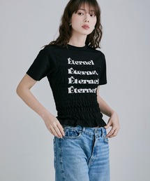 シャーリングコンパクトロゴTシャツ