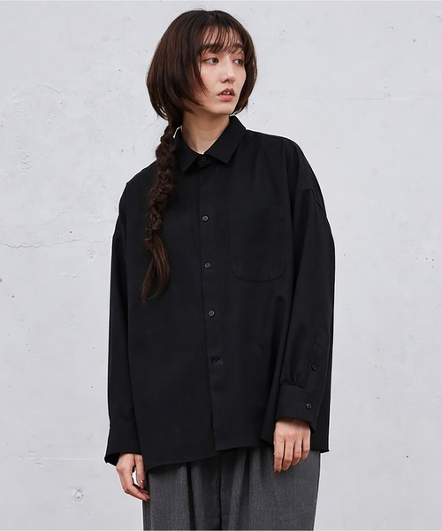 Dulcamara(ドゥルカマラ)の「よそいきワイドBOXシャツ(シャツ/ブラウス・メンズ・ベージュ系/ブラック/グレー系・1/0)」の1枚目の写真