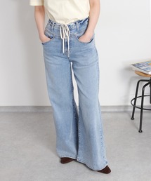 〈接触冷感 / UVカット〉ICE ワイドフレアデニムパンツ