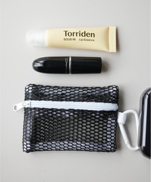 Jelly moo（ジェリームー）の「【 Jelly moo / ジェリームー 】 カラビナ付き カラー メッシュ ミニポーチ（ポーチ）」