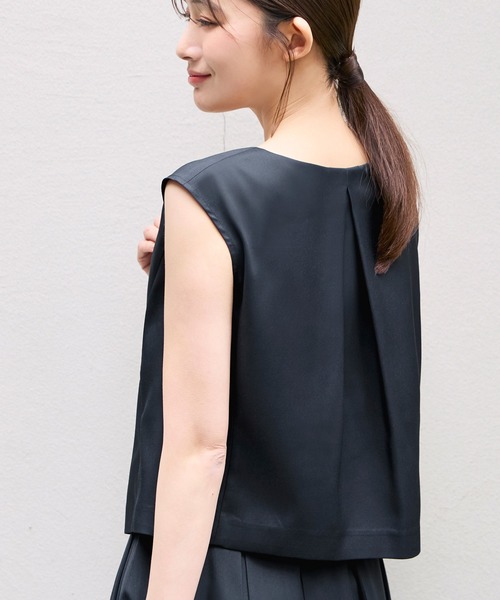 RUIRUE BOUTIQUE(ルイルエブティック)の「洗える ストレッチ | アシンメトリー ジレ & ボックス プリーツスカート セットアップ | 夏ワンピース・夏セットアップ・スカートセットアップ・ロングスカート(セットアップ・レディース・グレー/ライトベージュ/ネイビー・S/M/L)」の13枚目の写真